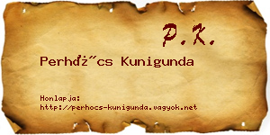 Perhócs Kunigunda névjegykártya